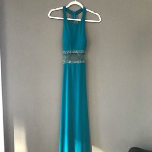Teal long dress